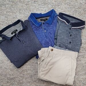 Banana Republic Men's Polo Collection in Navy Blue and Gray BUNDLE Chino Shorts